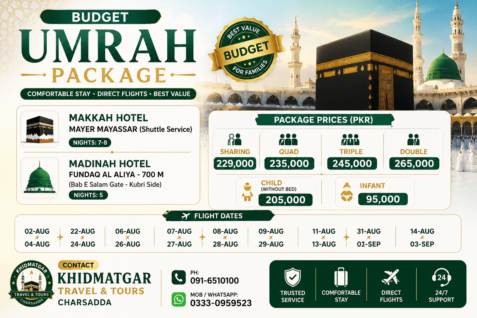 21Days Sasta Tareen Umrah Package